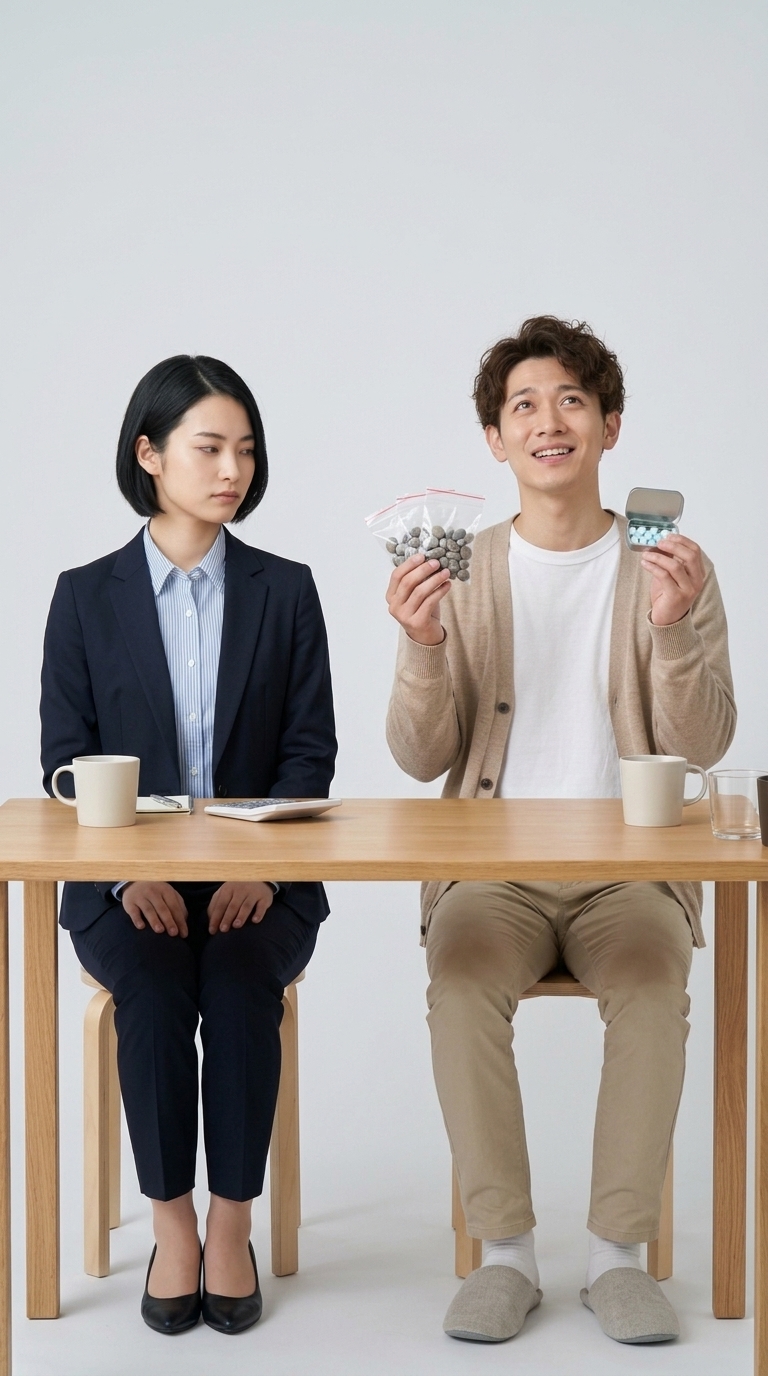 毎年2月になると消滅する男だと真面目に主張される同僚のイメージ