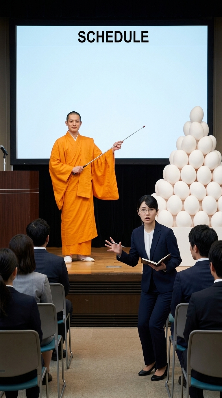 無気力なスケジュールを提示され立ち上がって怒る会員のイメージ