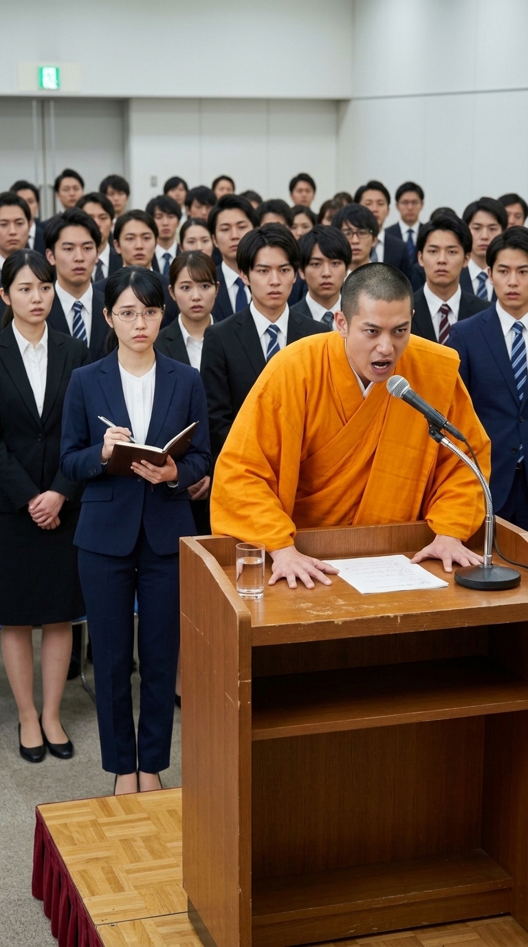 主宰者の豹変した怒声に立ち尽くして絶句する会員のイメージ