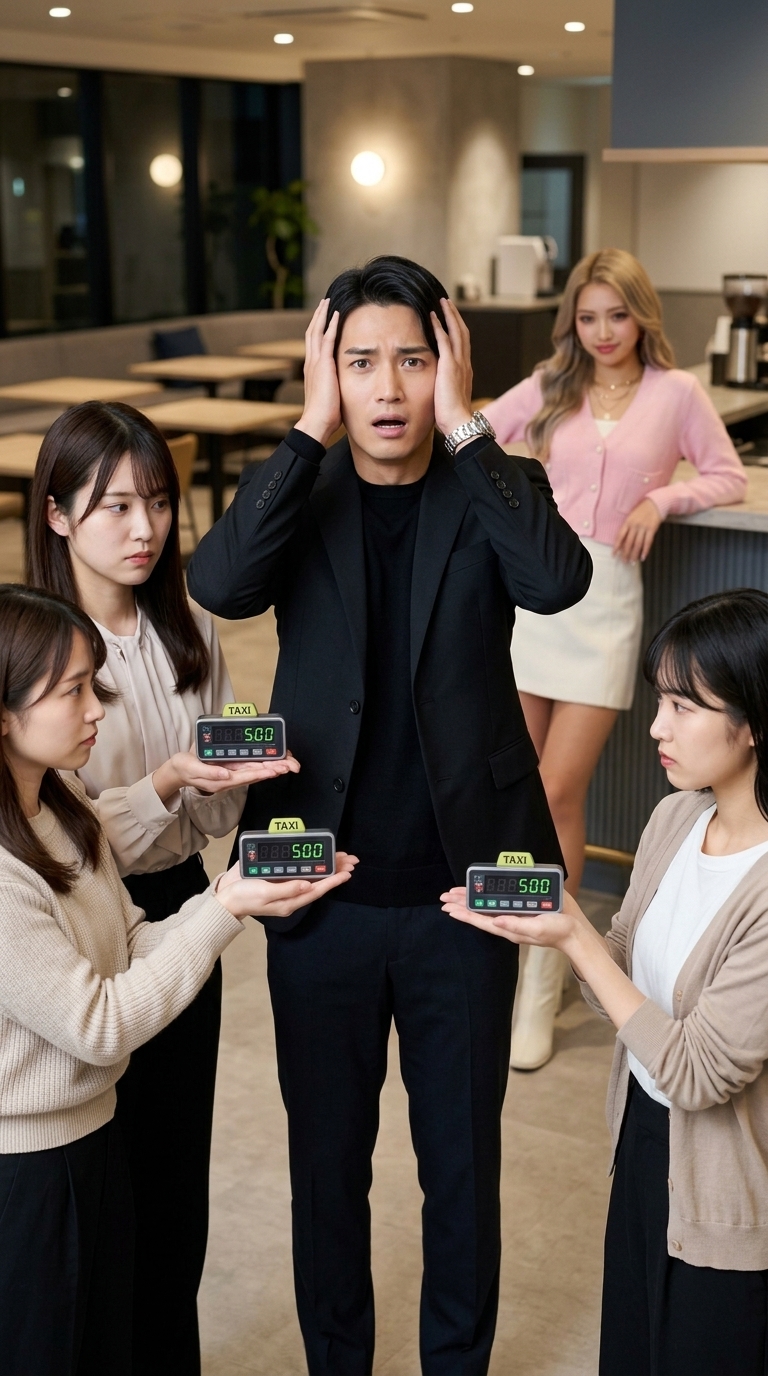遠方在住を名乗る友人たちに囲まれて絶望するイメージ