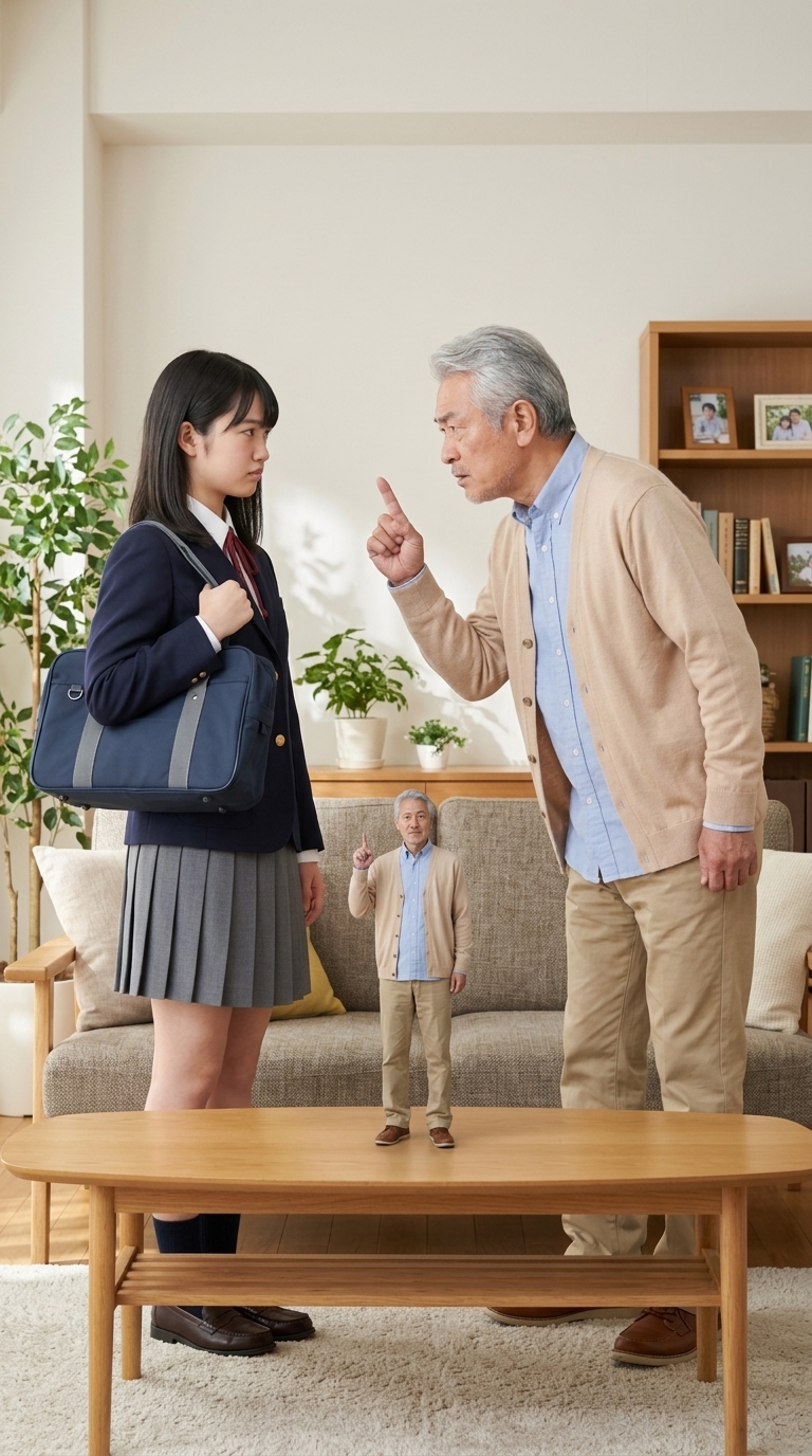 話を盛ることの重要性を遺言のように熱弁する祖父のイメージ