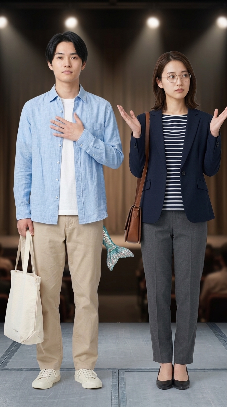 人魚と別れた決定的な理由に納得のツッコミを入れる友人のイメージ