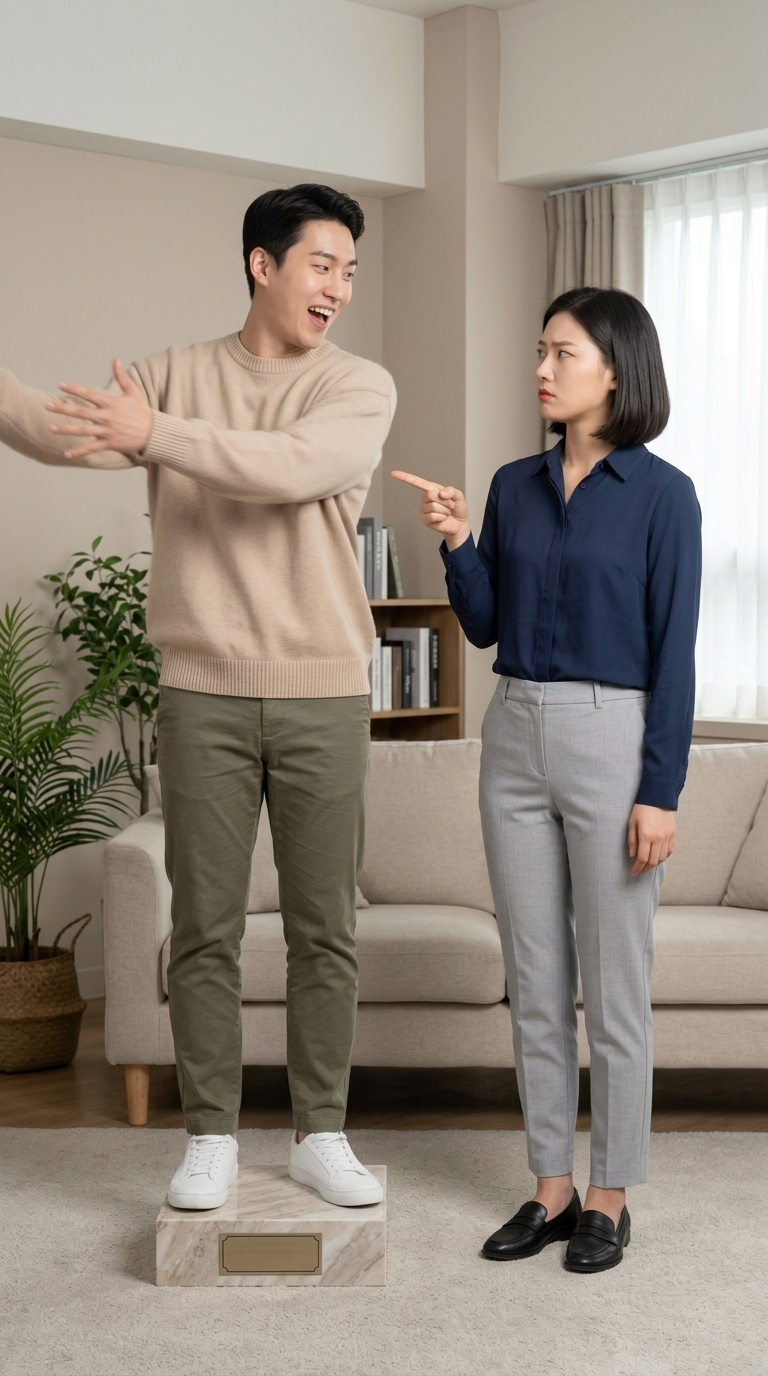 謎の動きと珍妙な言葉を自信満々に繰り返す友人のイメージ
