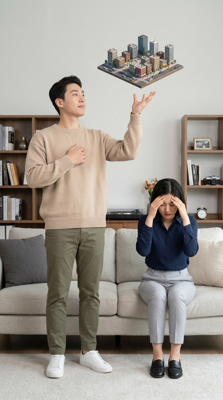新たな奇行エピソードを身振り手振りで語る友人のイメージ