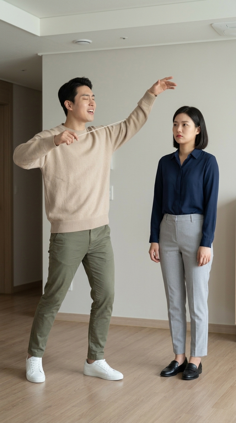 すね毛の合奏を指揮者のように熱唱する友人のイメージ