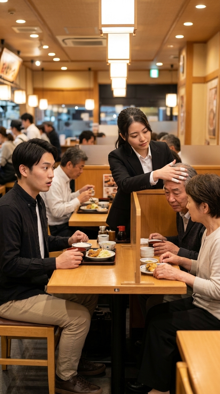 隣の席の客まで巻き込んで勝手に盛り上げる女性芸人のイメージ
