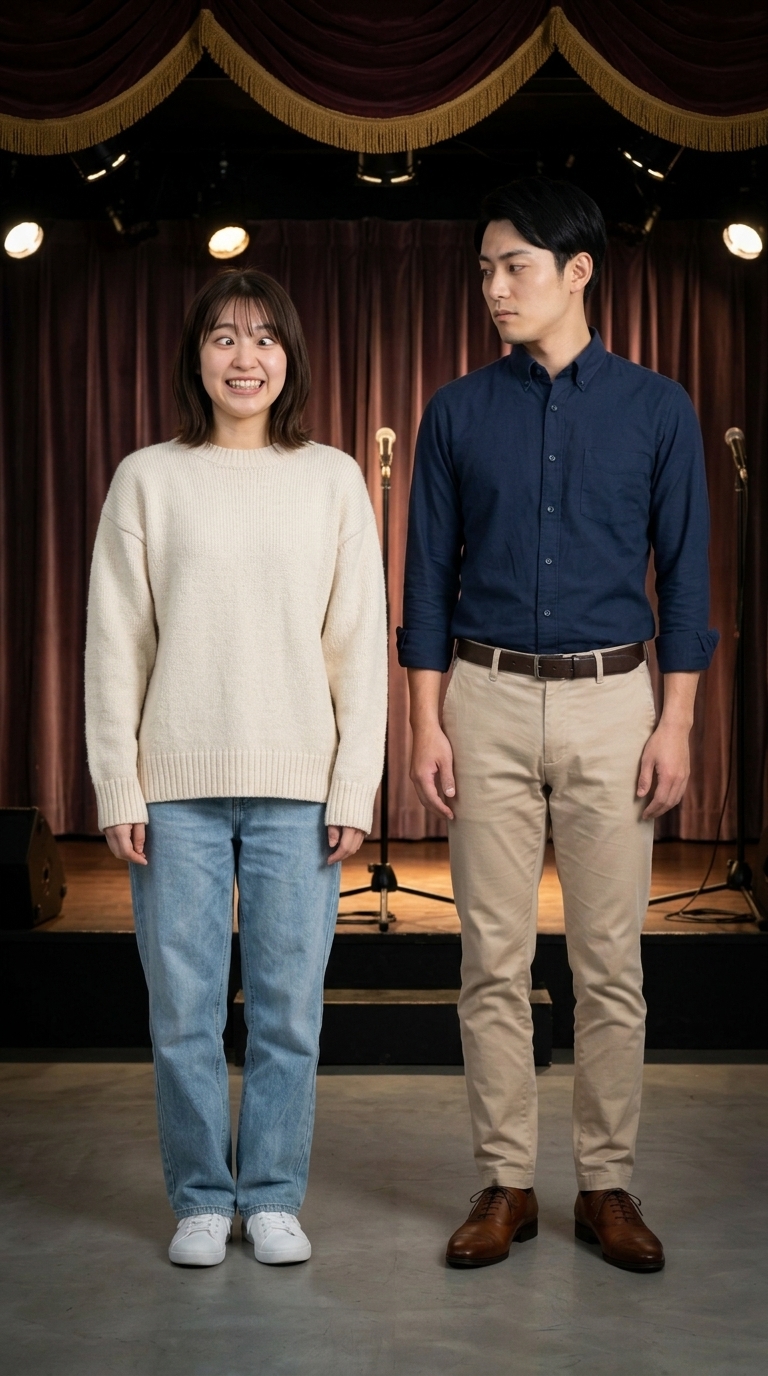 両目を必死に寄り目にして目が一つになったフリをするイメージ